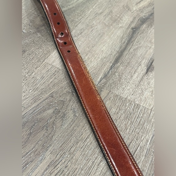 Brooks Brothers 40W Made in USA Genuine Tanned Patina Leather Belt - Picture 8 of 8